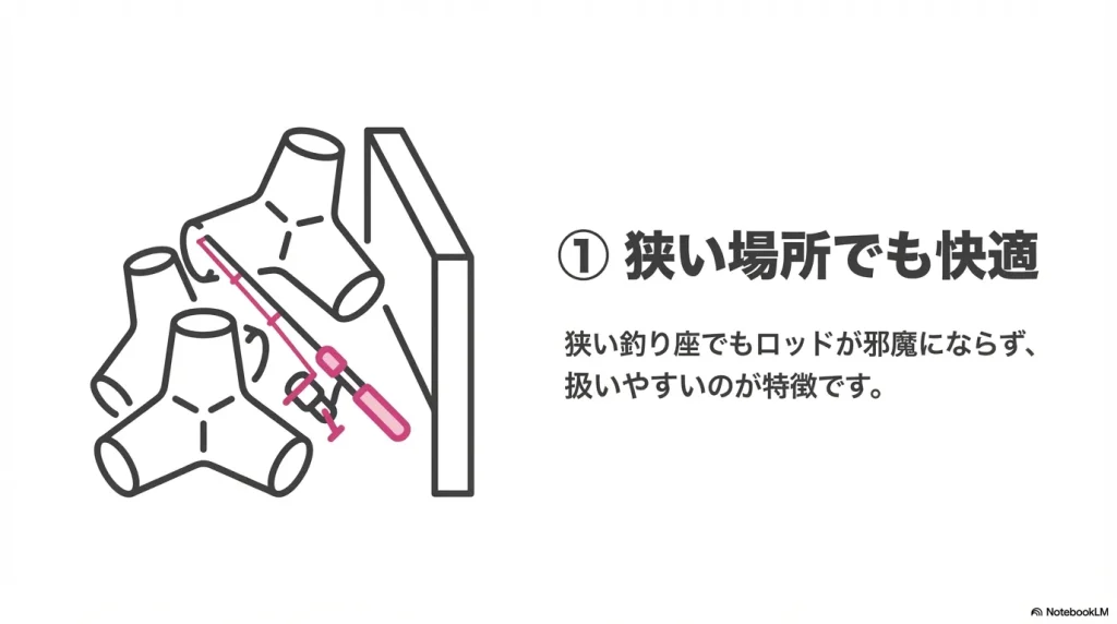 エギングのショートロッドは狭い場所でも扱いやすい