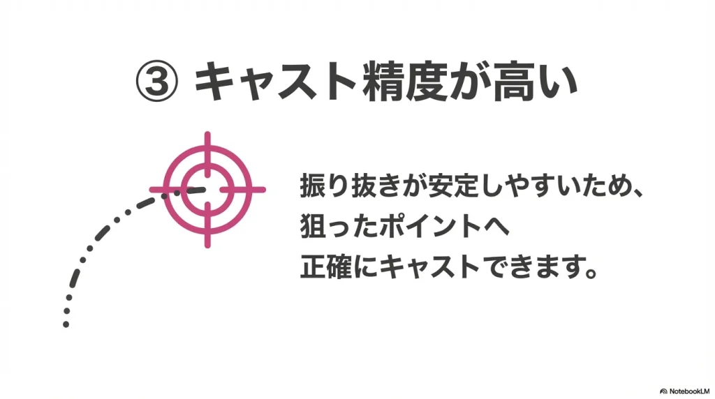 エギングのショートロッドはキャスト精度が高い