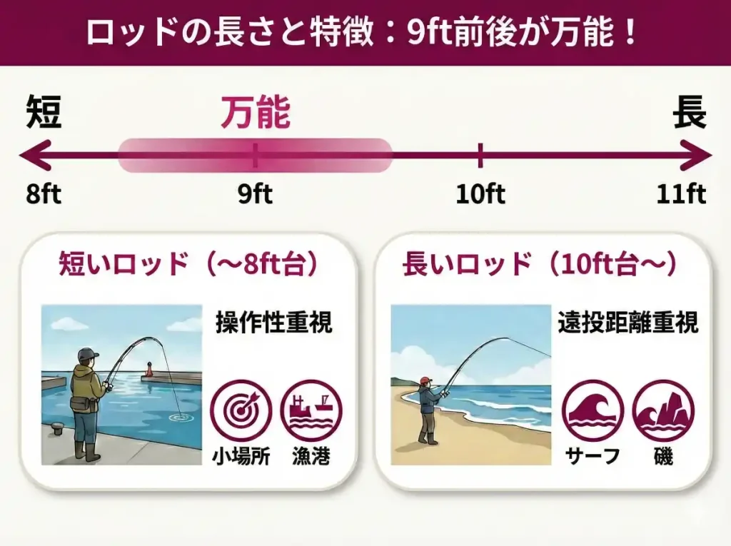 シーバスロッドの長さ解説