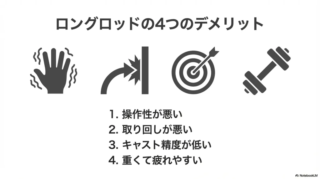 エギングのロングロッドのデメリット4つ