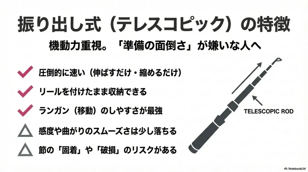 振り出し式モバイルロッドの特徴